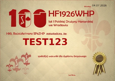 Brązowy Dyplom HF1926WHP