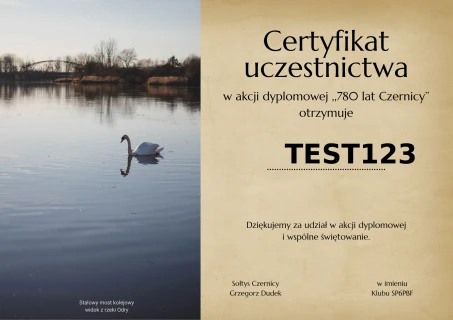 Certyfikat uczestnictwa